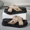 Damen Badesandalen mit modischem Riemendesign und eleganten Nieten R&B