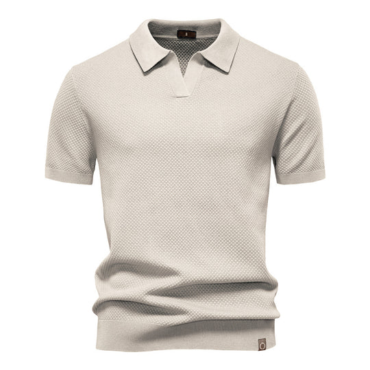 Herren Kurzärmliges Polo-Shirt mit strukturiertem Design R&B