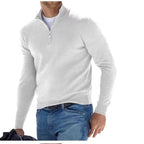 Herren Strickpullover mit modernem Stehkragen und praktischem Zipper R&B