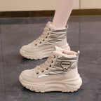 Damen modische High-Top Sneaker mit warmem Futter und rutschfester Sohle R&B