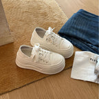 Damen Plateau-Sneaker aus hochwertigem Material mit atmungsaktiver Sohle