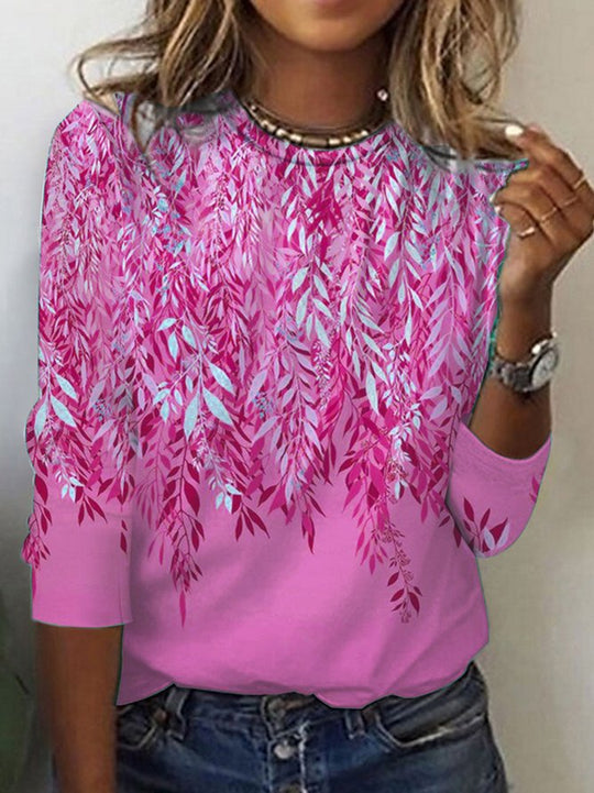 Damen Langarmshirt mit lebhaftem Blumenmuster R&B