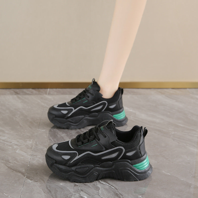 Damen Sportliche Chunky Sneakers mit atmungsaktiver Netzstruktur und schwerer Profilsohle R&B