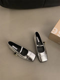 Damen elegante Mary Jane Ballerinas mit modischem Metallakzent R&B