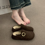 Damen Kuschelige Clogs aus hochwertigem Material mit modischem Schnallenverschluss R&B