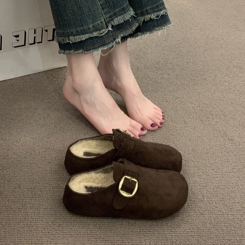 Damen Kuschelige Clogs aus hochwertigem Material mit modischem Schnallenverschluss R&B