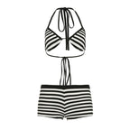 Damen trendiges Bikini-Set mit tieferem Ausschnitt und verstellbaren Trägern R&B