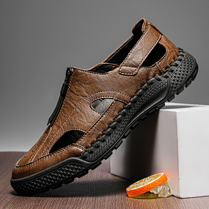 Damen Atmungsaktive Ledersandalen mit rutschfester Sohle und verstellbaren Riemen R&B