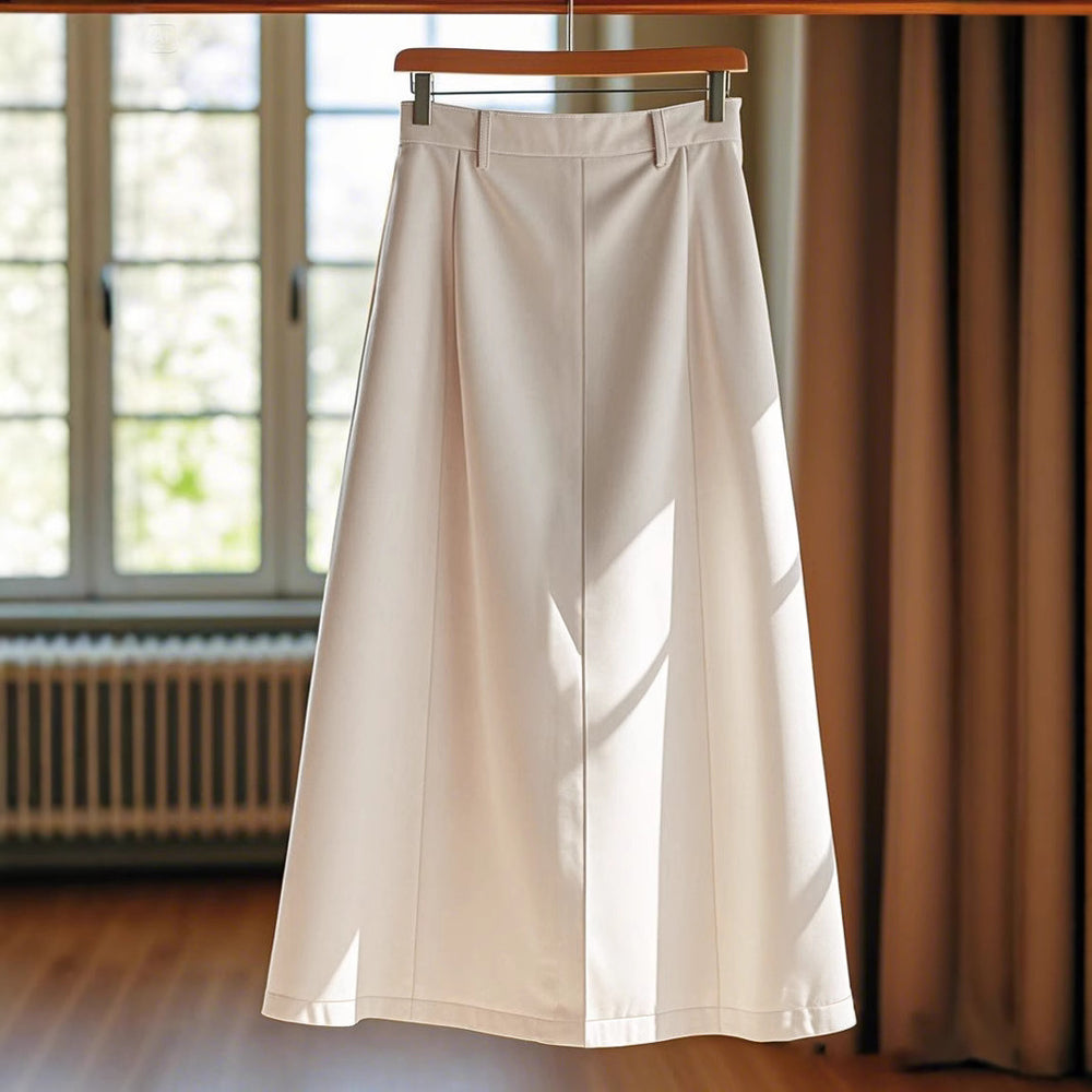 Damen Eleganter Maxirock mit Knopfdetails und hohem Bund R&B