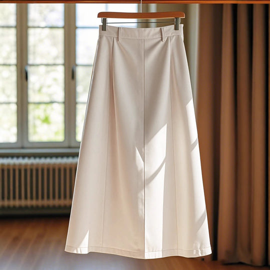 Damen Eleganter Maxirock mit Knopfdetails und hohem Bund R&B