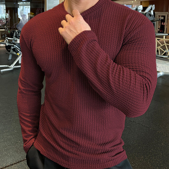 Herren Langarmshirt mit strukturiertem Gewebe R&B