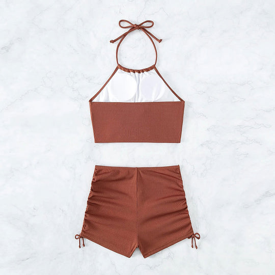 Damen Bikini-Set mit modischem Wickel-Top und hohem Taillenslip R&B