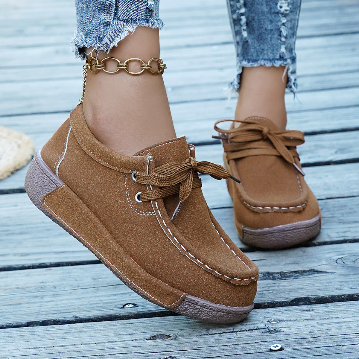 Damen komfortable Sneaker mit weichem Obermaterial und rutschfester Sohle R&B