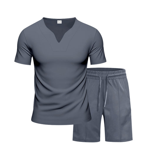 Herren Sportanzug mit V-Ausschnitt und elastischem Bund R&B