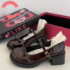 Damen Modische Mary Jane Pumps mit auffälliger Schnalle und bequemem Absatz R&B