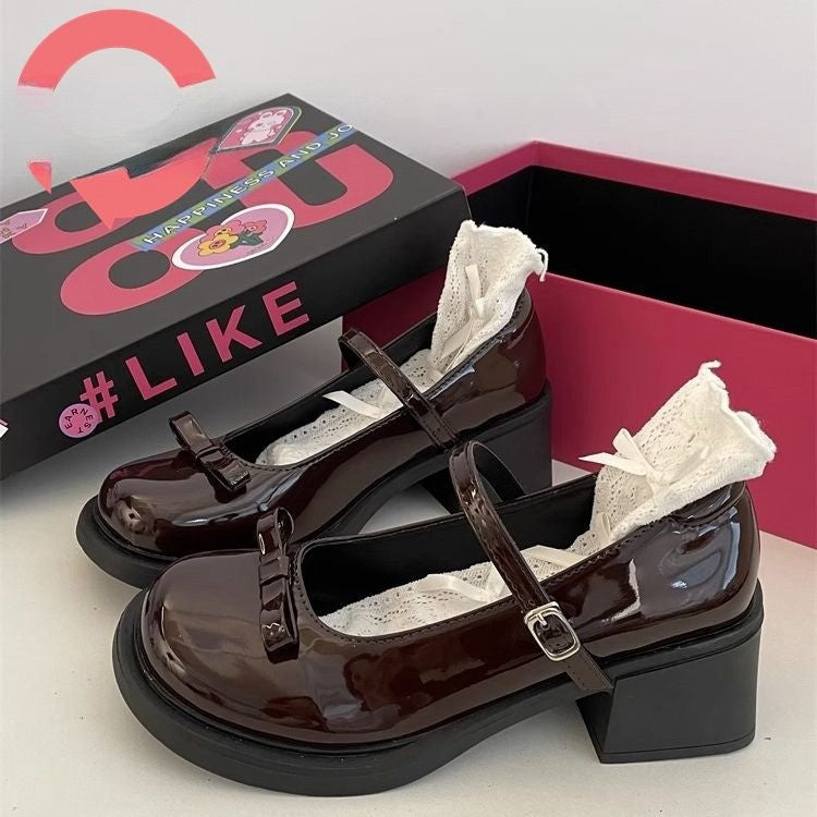 Damen Modische Mary Jane Pumps mit auffälliger Schnalle und bequemem Absatz R&B