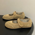 Damen Ballerinas mit verstellbarem Riemen und weichem Wildleder R&B