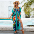 Damen Strandkleid im bunten Grafischen Design R&B