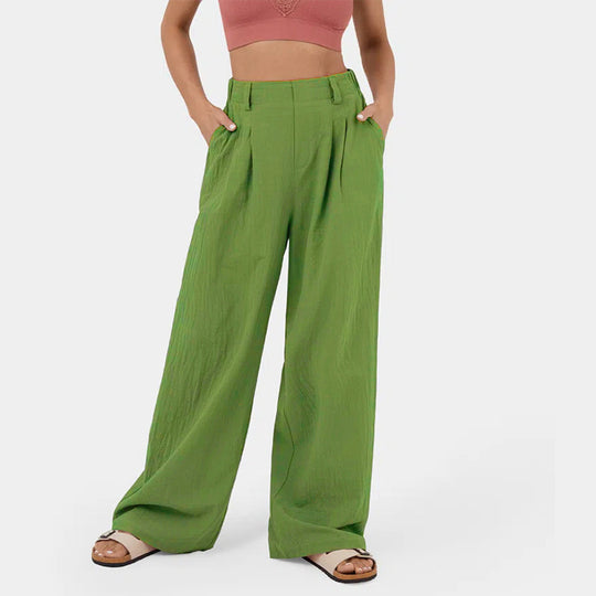 Damen Weite Chinohose mit elegantem Faltenwurf und seitlichen Taschen R&B