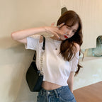 Damen Cropped Top mit schulterfreiem Design und modernem Strickmuster