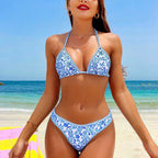 Damen Triangle-Bikini mit boho-inspiriertem floralen Muster