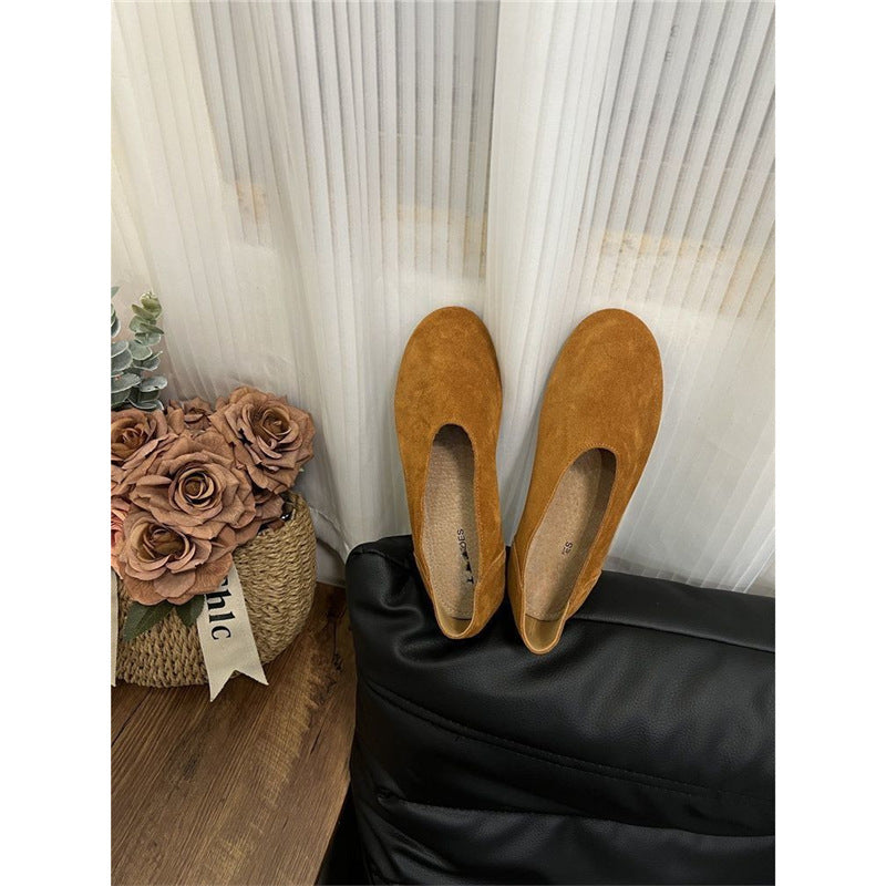 Damen elegante Slipper aus weichem Veloursleder R&B