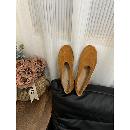 Damen elegante Slipper aus weichem Veloursleder R&B