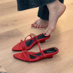 Damen Slingback Mules mit elegantem Riemen und spitzem Zehenbereich R&B