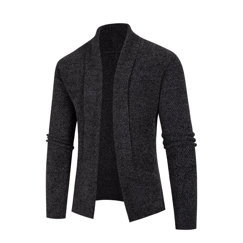 Herren Strickjacke mit modernem Schalkragen und feinem Strukturmuster R&B
