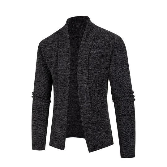 Herren Strickjacke mit modernem Schalkragen und feinem Strukturmuster R&B