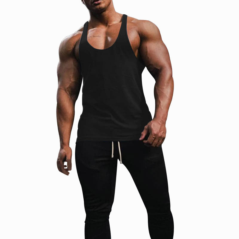 Herren nan athletisches Tanktop mit tiefem Armausschnitt und schmalen Trägern am Rücken aus Baumwollstretch R&B