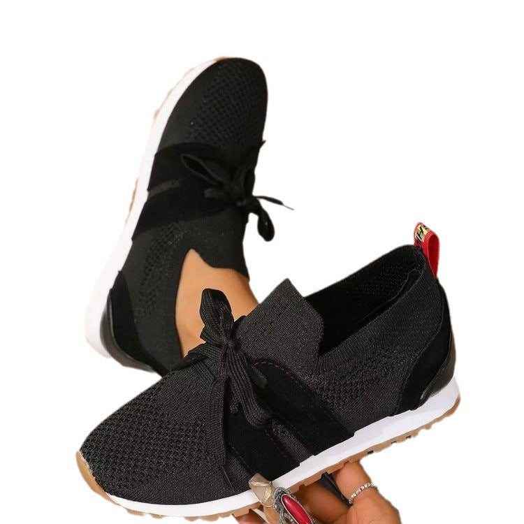 Damen Sneakers mit atmungsaktiver Strickoberfläche und elegantem Schnürdesign R&B