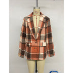 Damen Karierter Blazer aus weichem Wollmix R&B