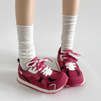 Damen Sportliche Sneakers mit atmungsaktiven Mesh-Einsätzen und rutschfester Sohle