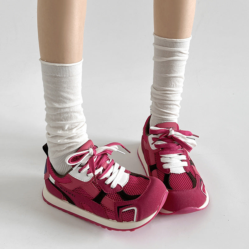 Damen Sportliche Sneakers mit atmungsaktiven Mesh-Einsätzen und rutschfester Sohle