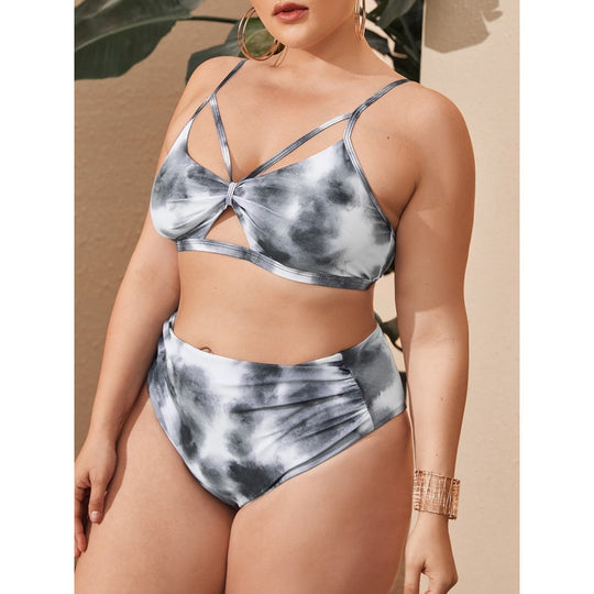 Damen Hochgeschnittener Bikini mit modischem Cut-Out-Design R&B