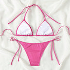 Damen Triangel-Bikini mit verstellbaren BindR&Bändern und glänzendem Obermaterial R&B