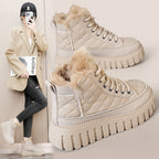 Damen Modische Winterstiefel mit kuscheligem Fellbesatz und rutschfester Sohle R&B