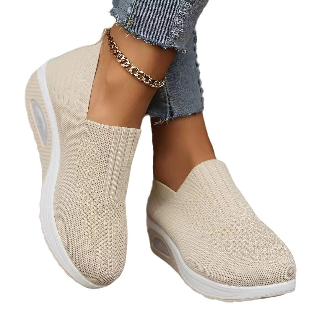 Damen atmungsaktive Slip-On Sneakers mit elastischem Obermaterial R&B