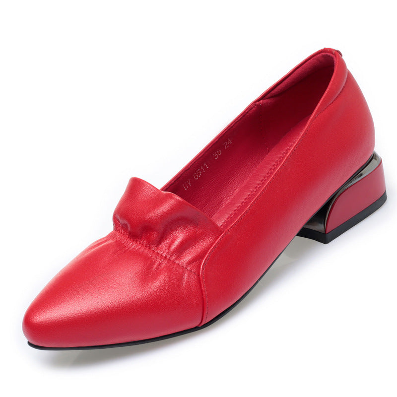 Damen Elegante Ballerinas mit elastischem Plateau und modischer Raffung R&B