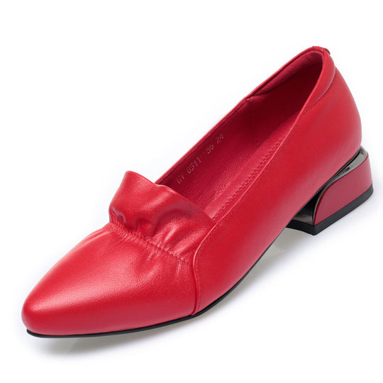 Damen Elegante Ballerinas mit elastischem Plateau und modischer Raffung R&B