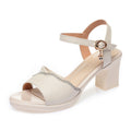 Damen Elegante Riemchen-Pumps mit verziertem Blockabsatz