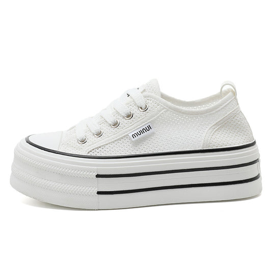 Damen Plattform Sneakers aus atmungsaktivem Mesh mit modischem Design R&B