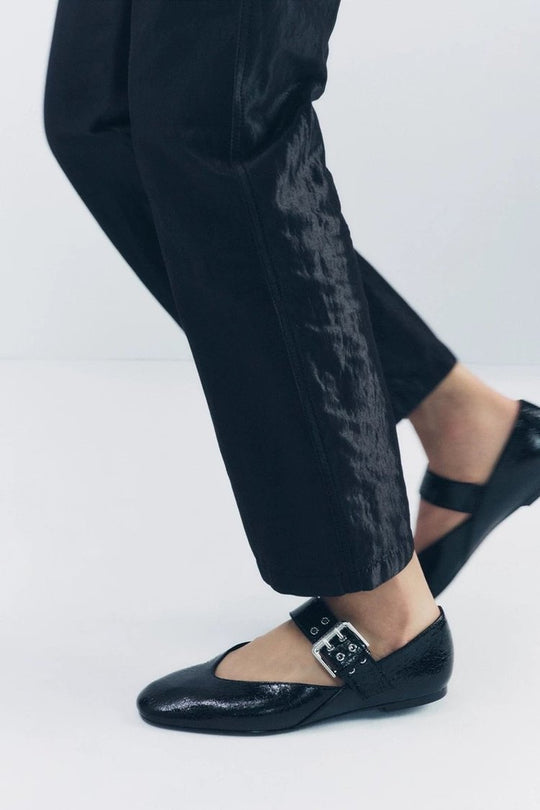 Damen Elegante Ballerinas im Leopardenmuster mit modischer Schnalle R&B