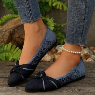 Damen Elegante Ballerinas mit dekorativem Knoten R&B