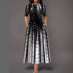 Damen Maxikleid mit kreativen Spritzmuster R&B