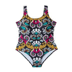 Damen Einteiler Badeanzug mit floralen Mustern und hohem Beinausschnitt R&B