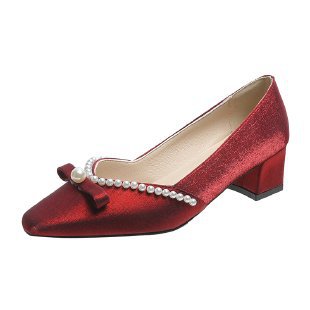 Damen elegante Pumps mit dekorativer Perlenverzierung R&B