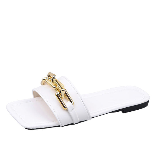 Damen Mules mit dekorativem Kettenverschluss und komfortablem Fußbett R&B