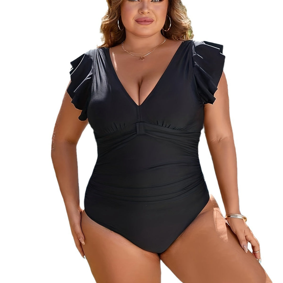 Damen Einteiler-Badeanzug mit modischen Rüschendetails R&B